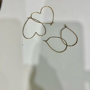 GoldTone Heart and Teardrop Hoop Earrings